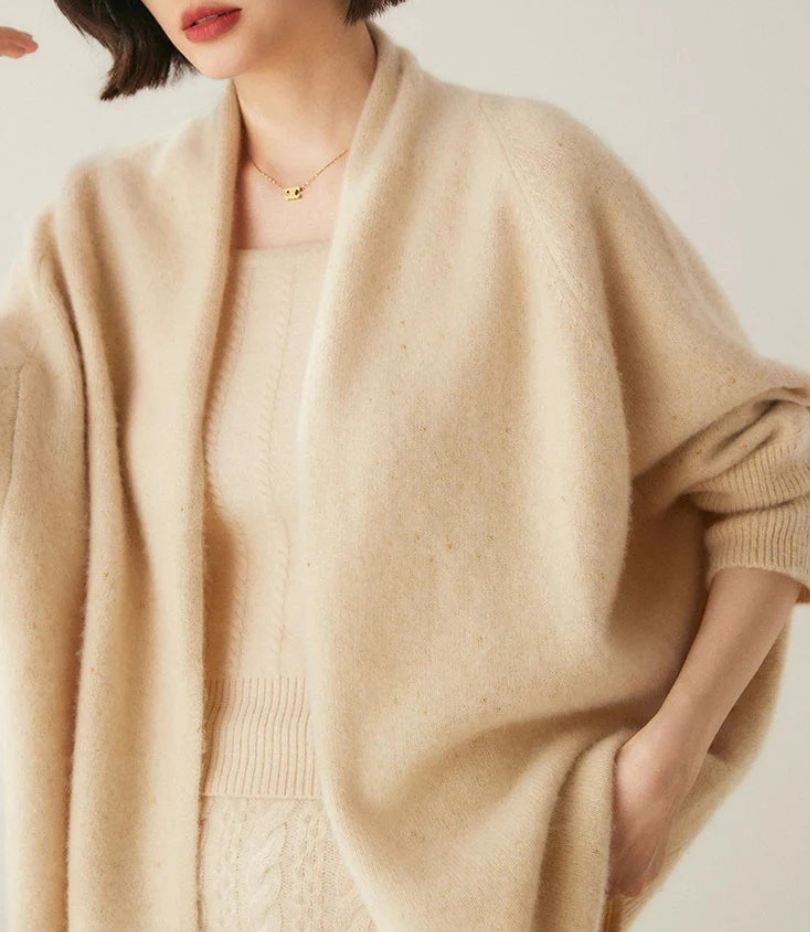 Murphy Mode | Women’s 100% Cashmere Shawl Sweater