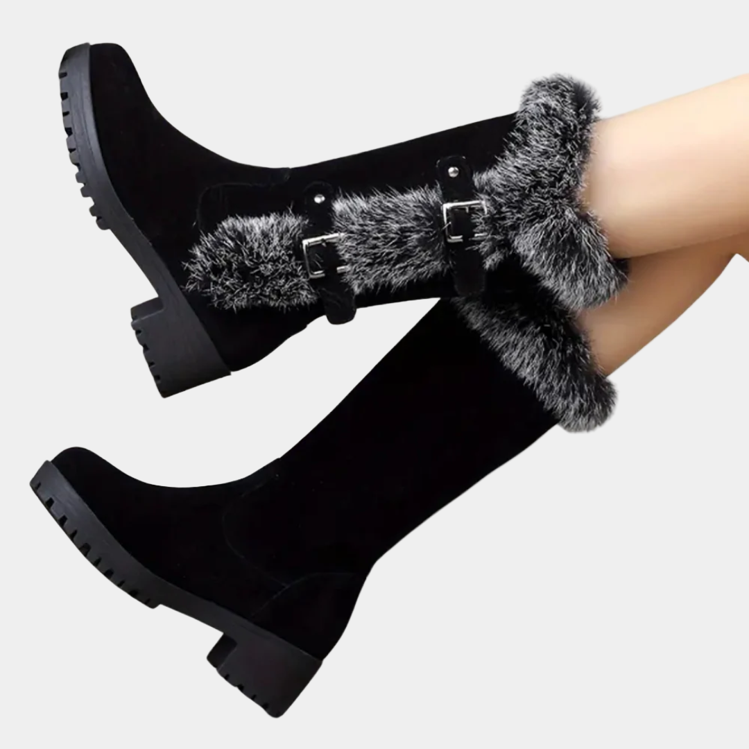 Murphy Mode | Women’s Winter Low Heel Boots with Faux Fur Lining