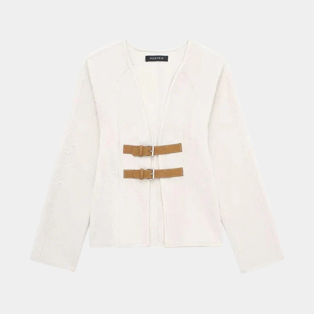 Murphy Mode | Women’s Buckle Front Faux Fur Jacket