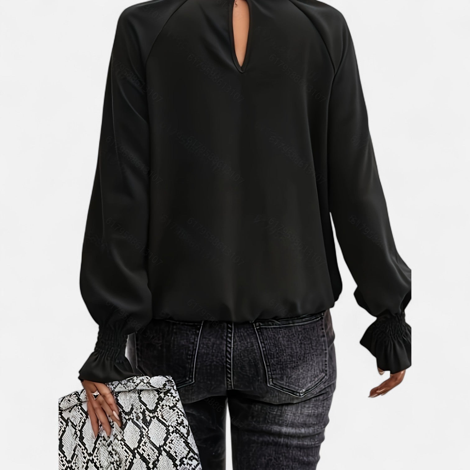 Murphy Mode | Women's Crew Neck Pleated Cotton Blend Top