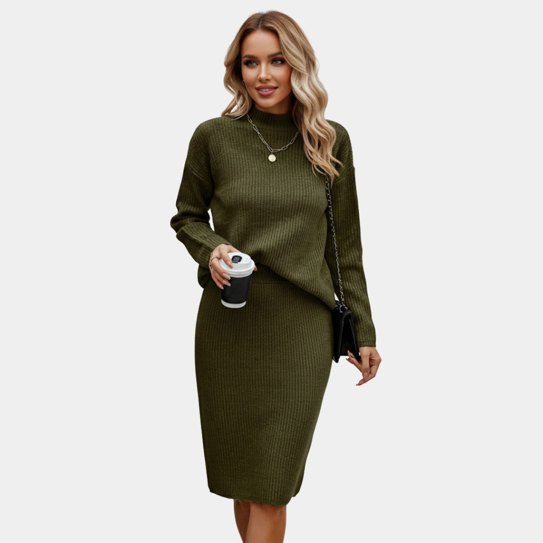 Murphy Mode | Women’s Long Sleeve Mock Neck Sweater Set