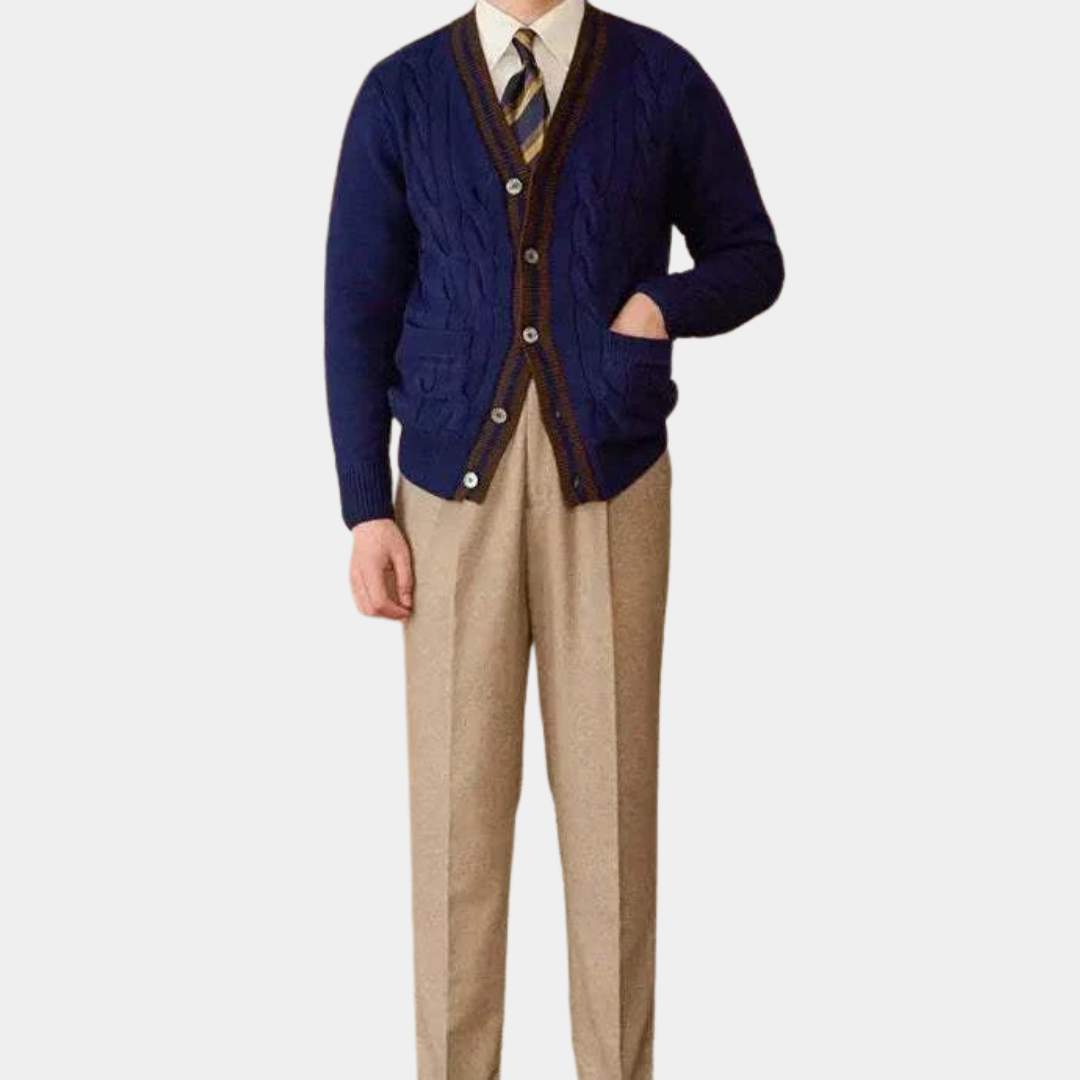 Murphy Mode | Men’s Wool Blend Knitted Cardigan