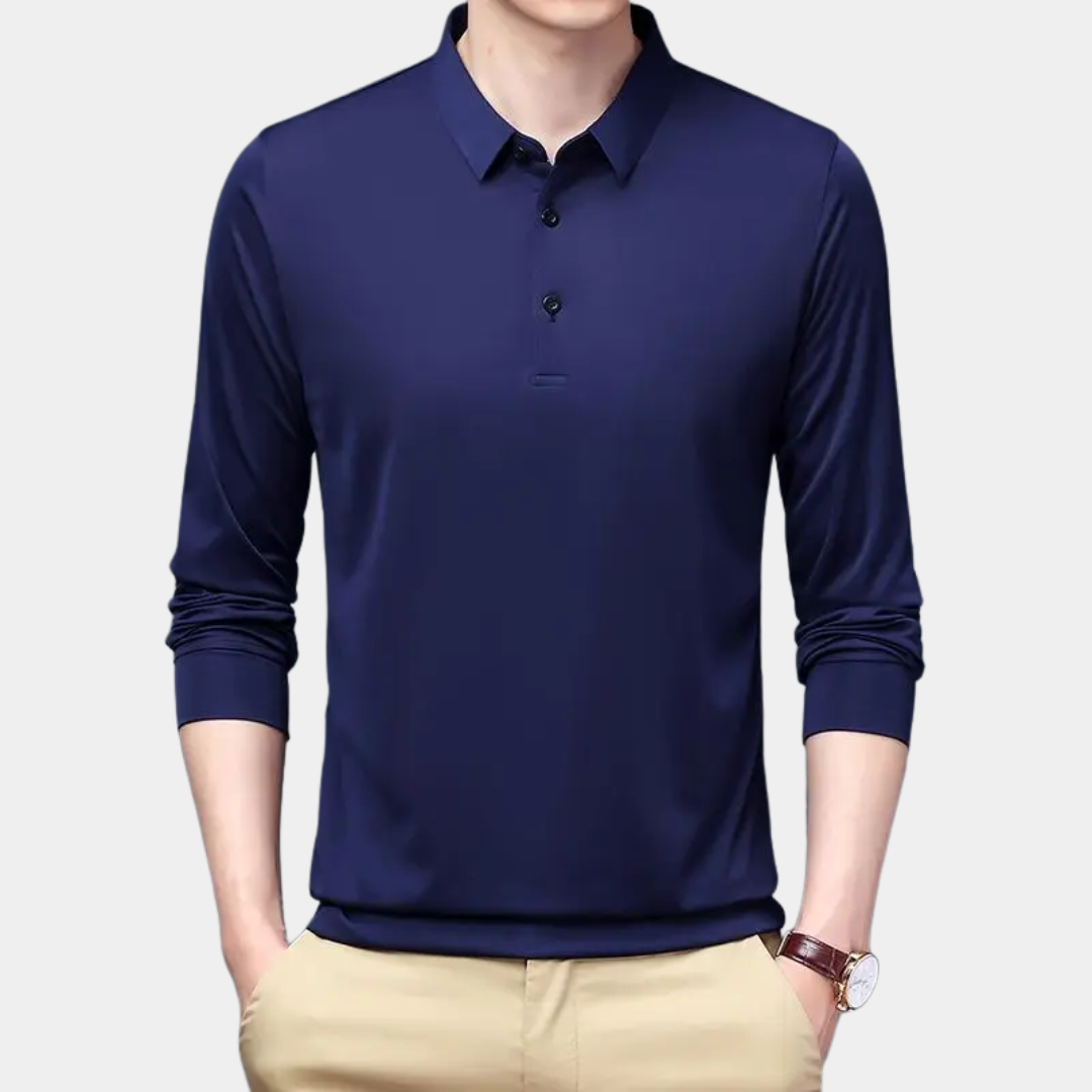 Murphy Mode | Men’s Long Sleeve Slim Fit Polo Shirt