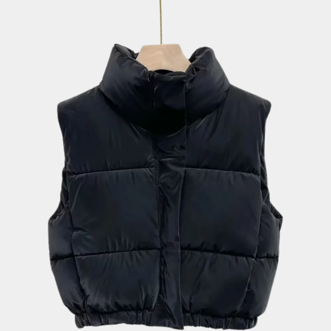 Murphy Mode | Women Zipper Vest Jacket with Stand Collar