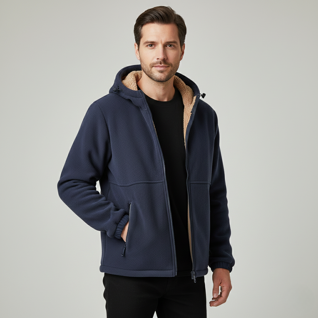 MurphyMode| Sherpa Jacket Men Fleece Lined Hooded Teddy Winter
