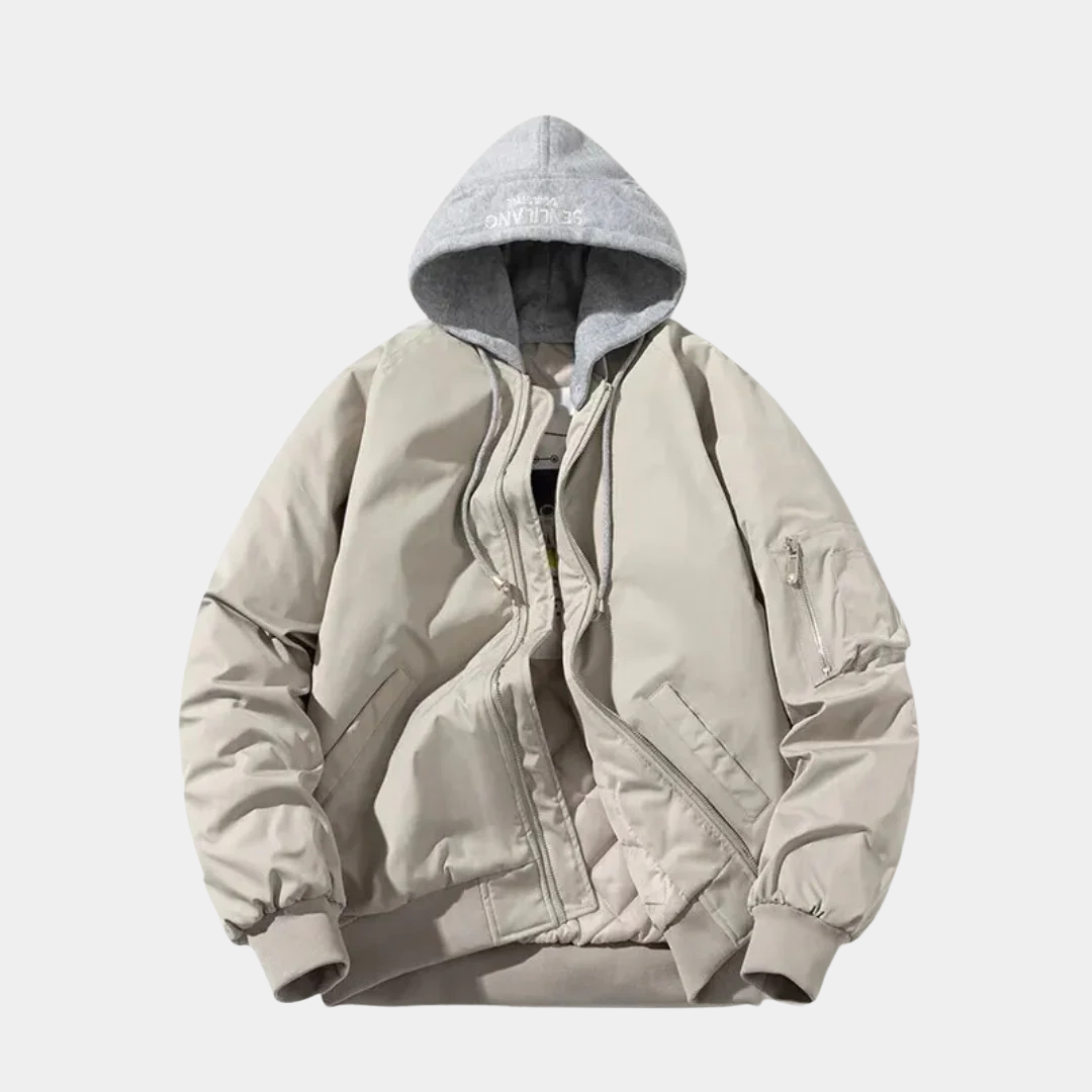 Murphy Mode | Men’s Hooded Bomber Jacket with Pockets