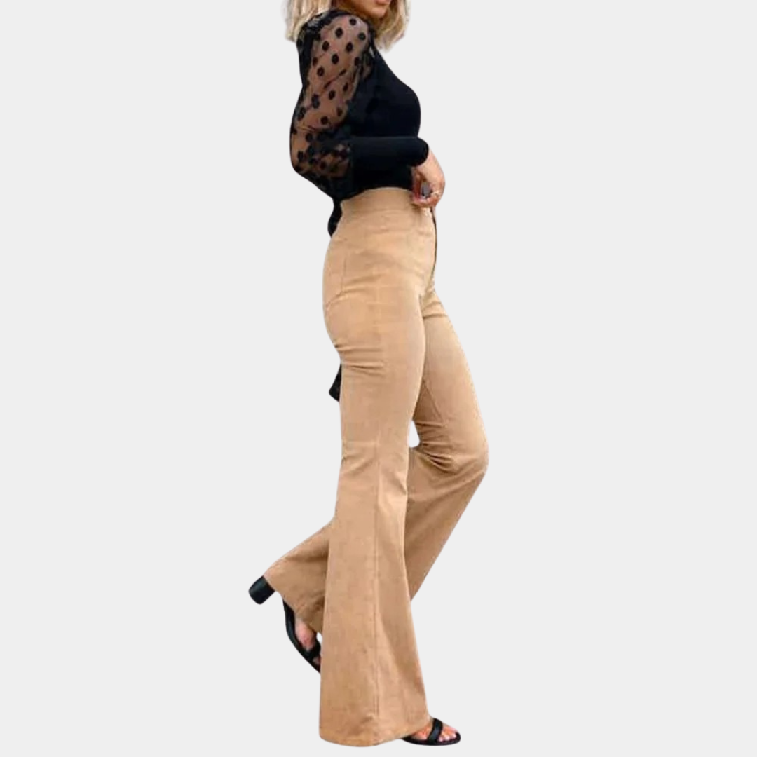 Murphy Mode | Women’s Mid-Waist Corduroy Bell-Bottom Pants