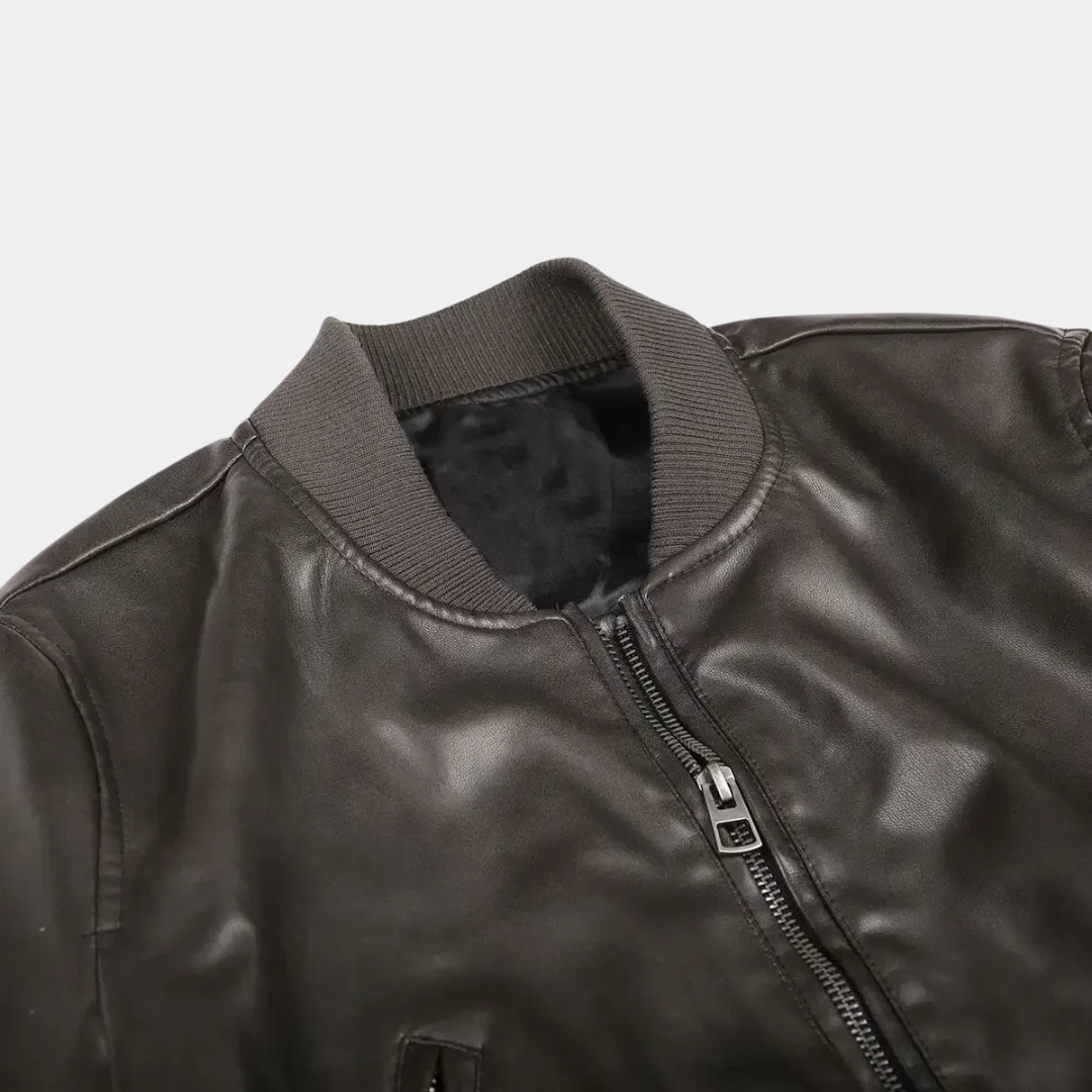 Murphy Mode | Women’s Stand Up Collar Leather Jacket