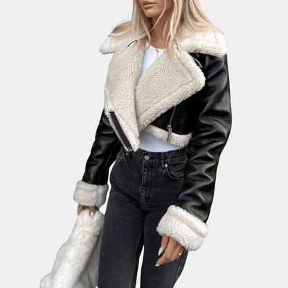 Murphy Mode | Women’s Short Fur Leather Jacket