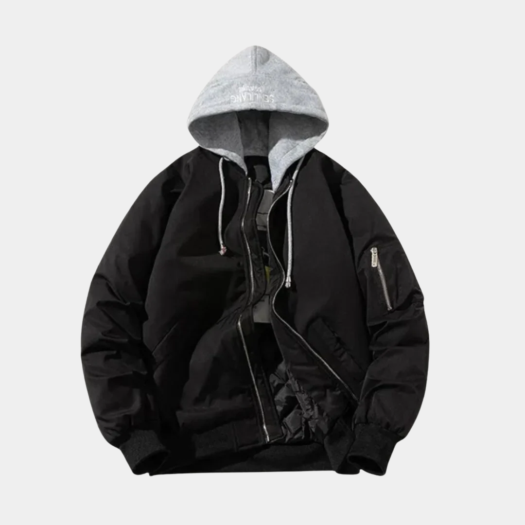 Murphy Mode | Men’s Hooded Bomber Jacket with Pockets