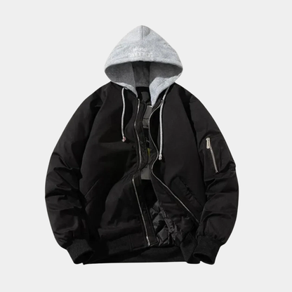 Murphy Mode | Men’s Hooded Bomber Jacket with Pockets
