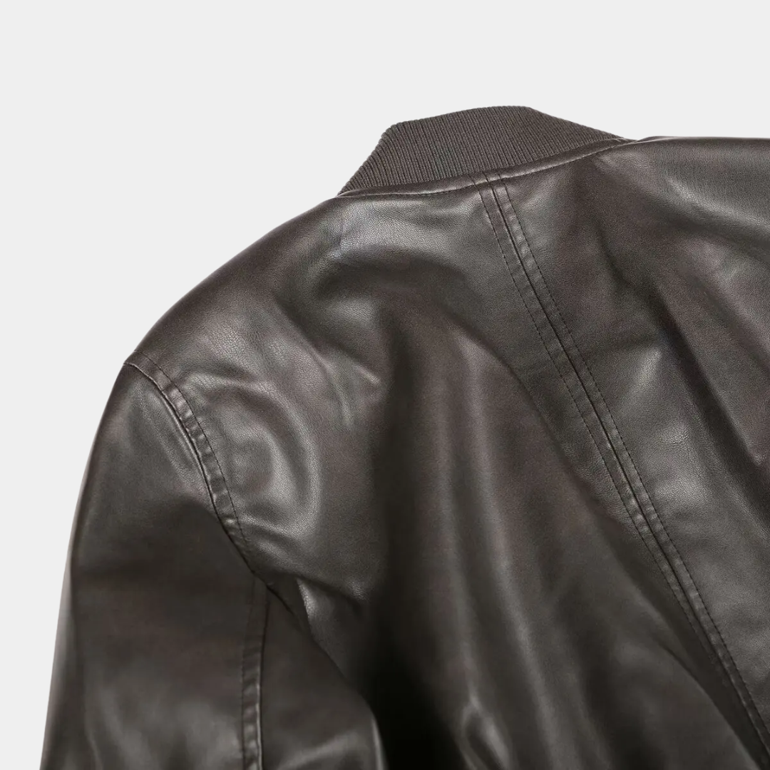 Murphy Mode | Women’s Stand Up Collar Leather Jacket