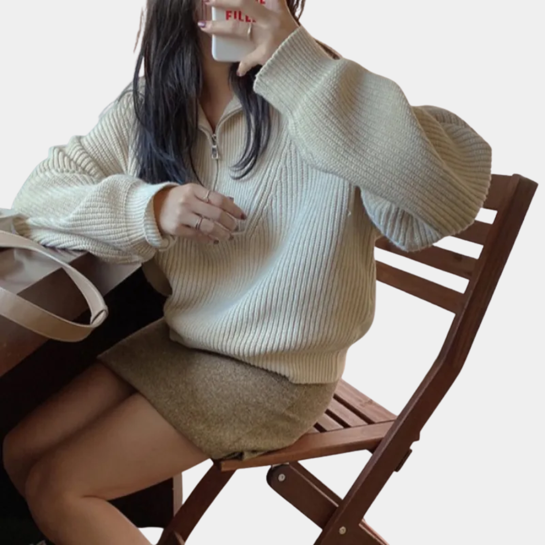 Murphy Mode | Women’s High Neck Zipper Sweater