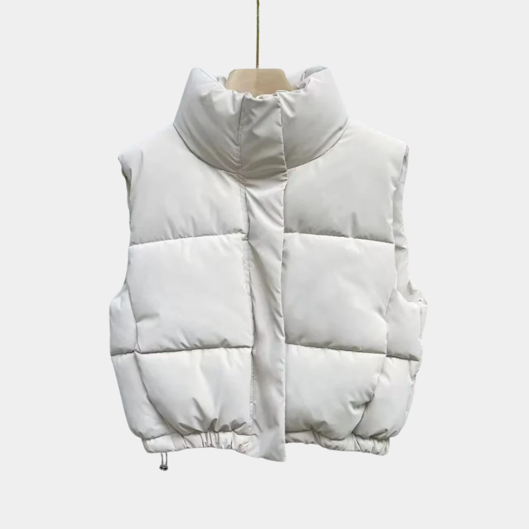 Murphy Mode | Women Zipper Vest Jacket with Stand Collar