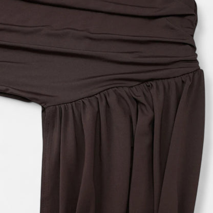 Murphy Mode | Women's Draped Mini Dress Turtleneck Sleeveless