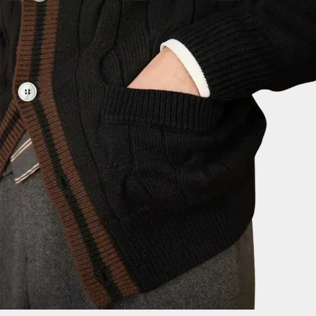 Murphy Mode | Men’s Wool Blend Knitted Cardigan