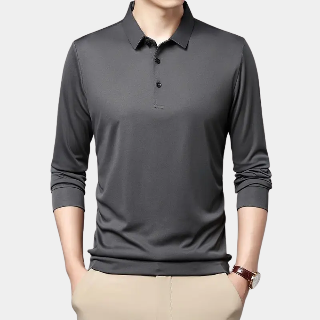 Murphy Mode | Men’s Long Sleeve Slim Fit Polo Shirt