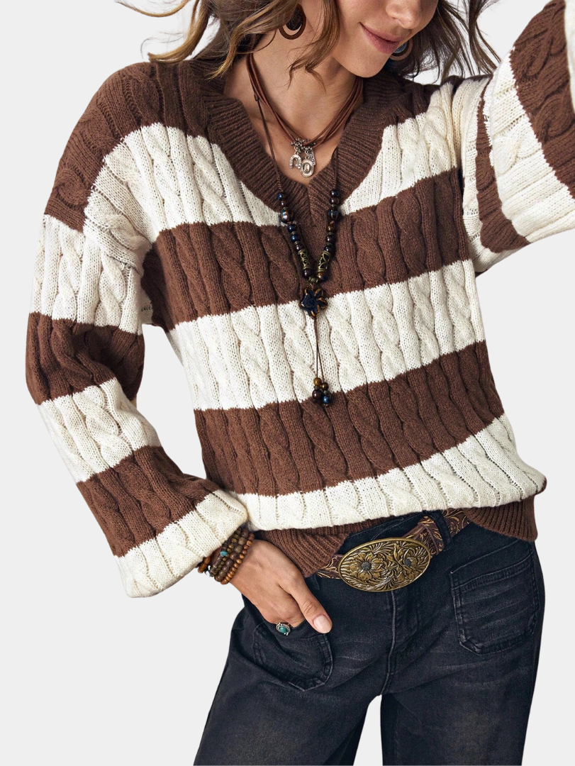 Murphy Mode | Women’s Loose Striped Knitted Top