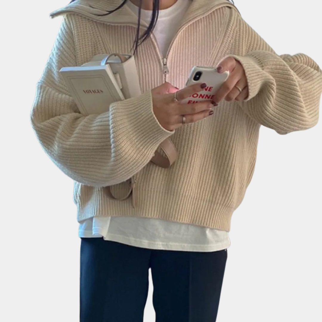 Murphy Mode | Women’s High Neck Zipper Sweater