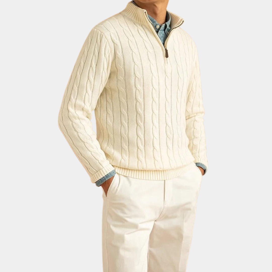 Murphy Mode | Men’s Turtle Neck Striped Cotton Sweater