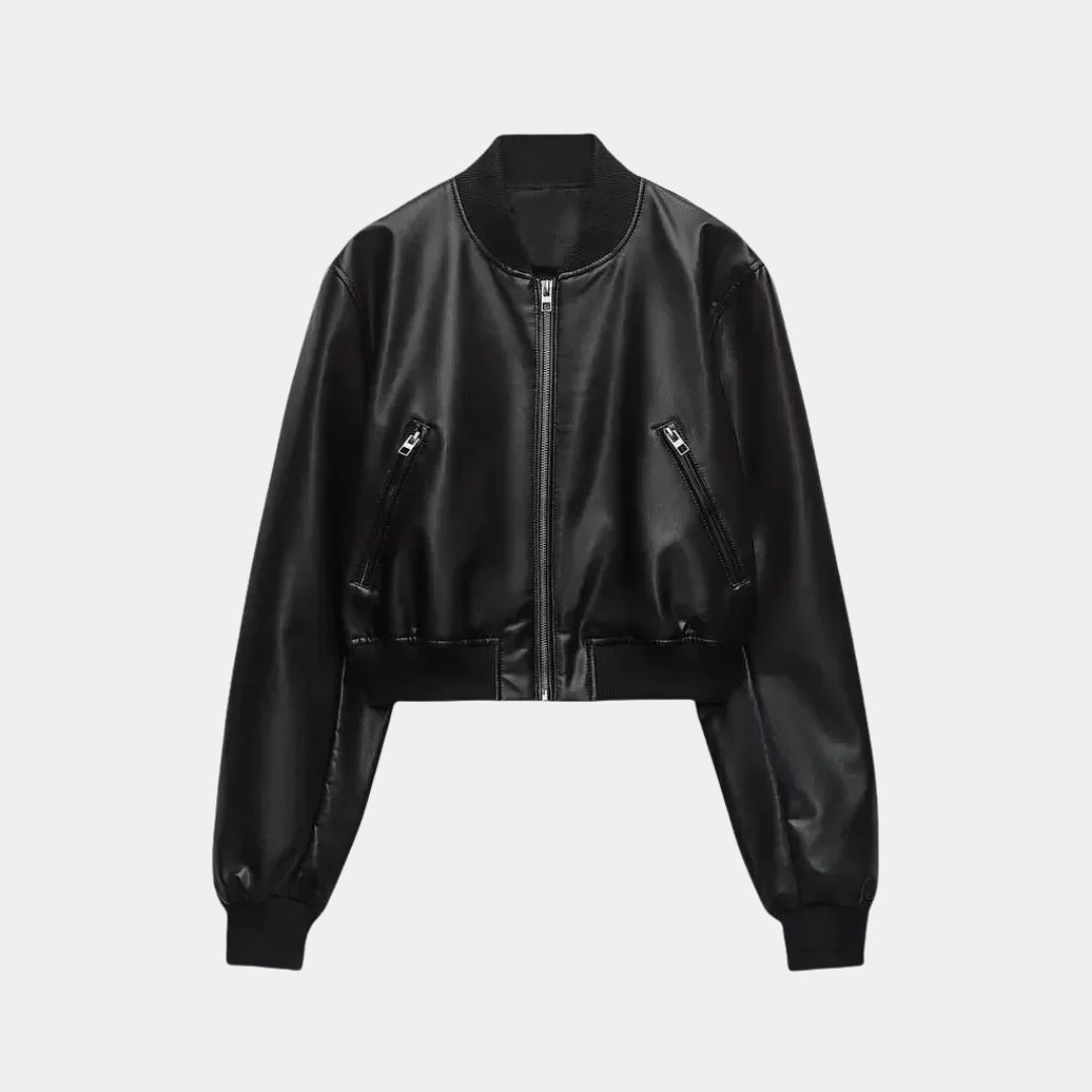 Murphy Mode | Women’s Stand Up Collar Leather Jacket