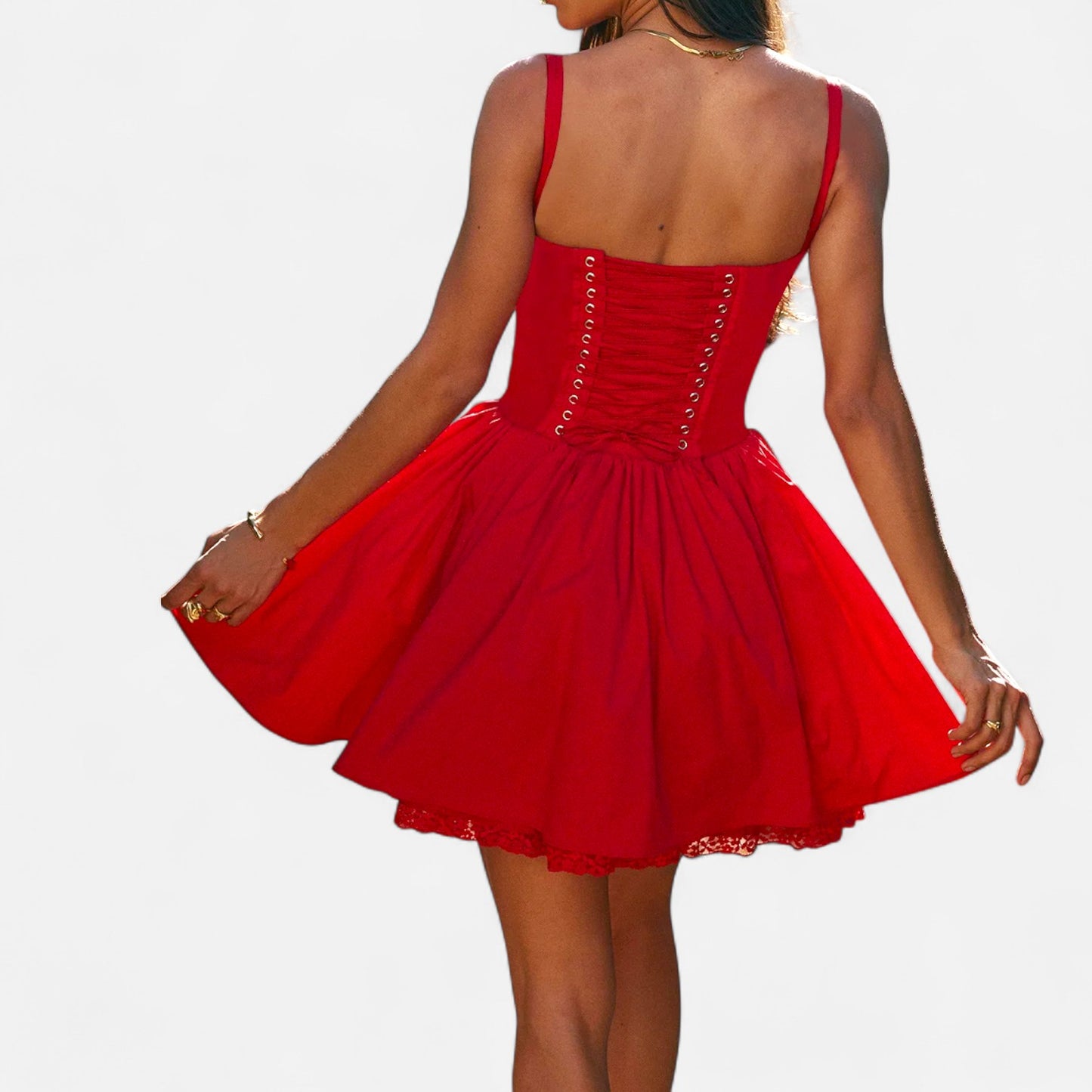 Murphy Mode | Women's  Lace Print Mini Dress