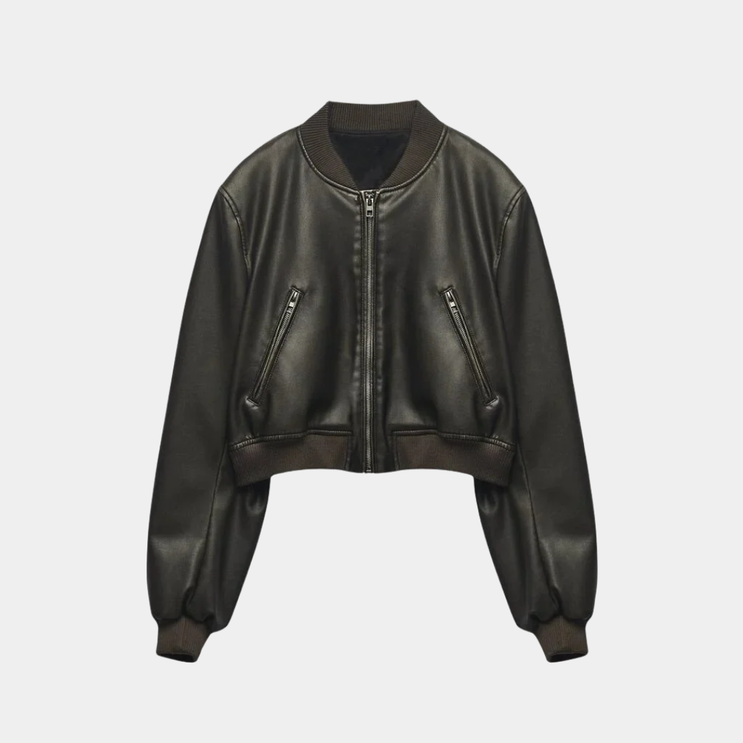 Murphy Mode | Women’s Stand Up Collar Leather Jacket