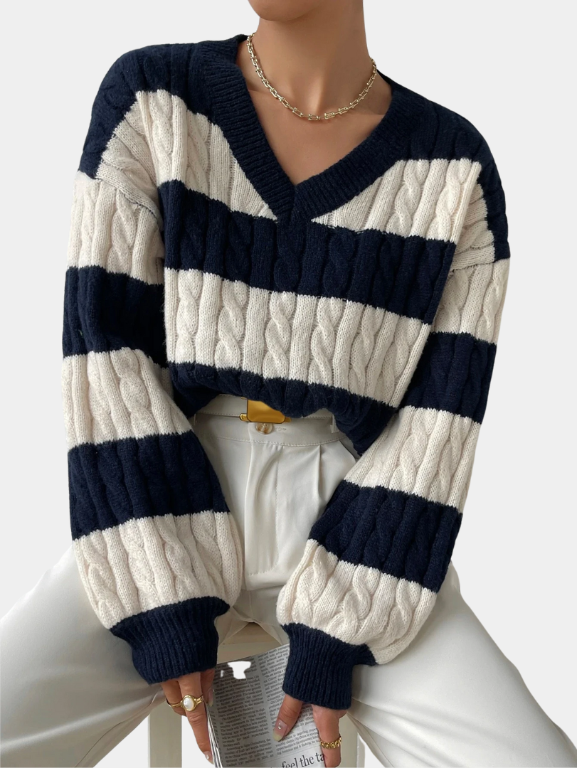Murphy Mode | Women’s Loose Striped Knitted Top