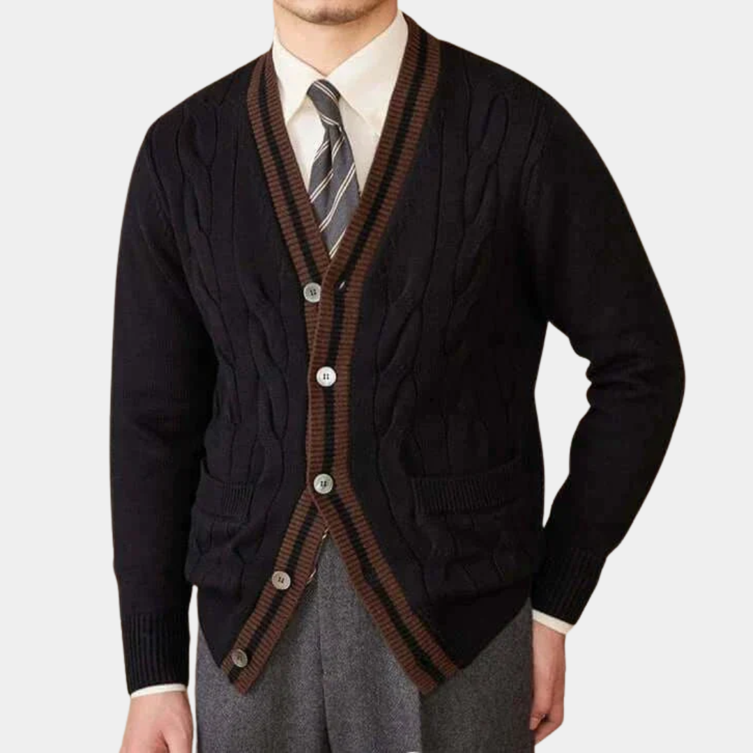 Murphy Mode | Men’s Wool Blend Knitted Cardigan