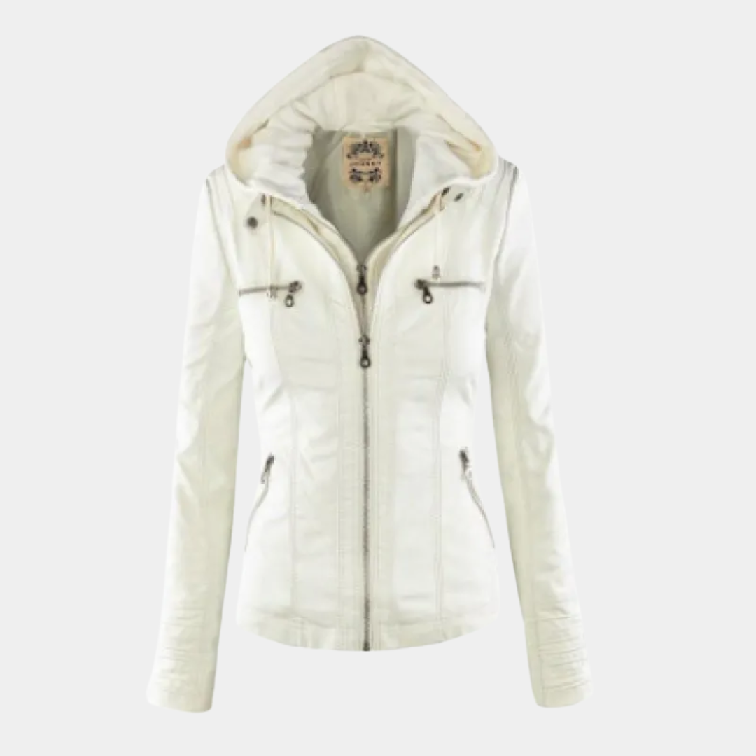 Murphy Mode | Women’s Fitted PU Leather Hooded Jacket