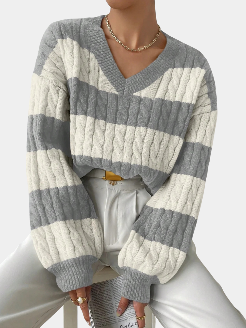 Murphy Mode | Women’s Loose Striped Knitted Top