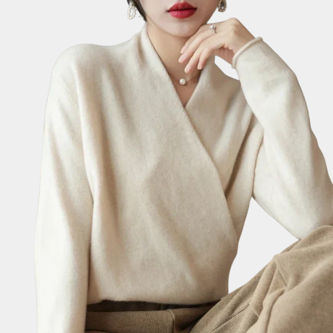 Murphy Mode | Women’s Cross V-Neck Cashmere Sweater