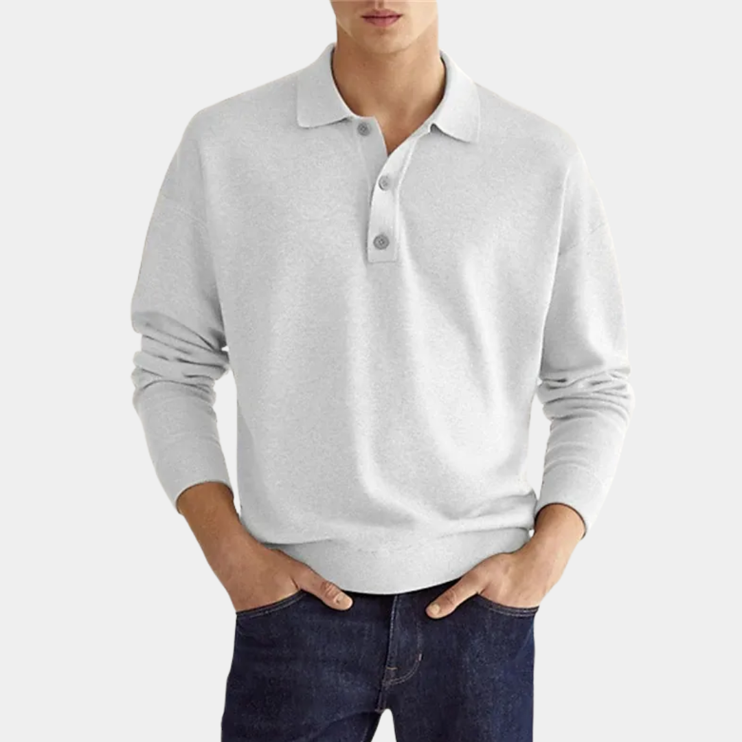 Murphy Mode | Men’s Long Sleeve V-Neck Polo Shirt