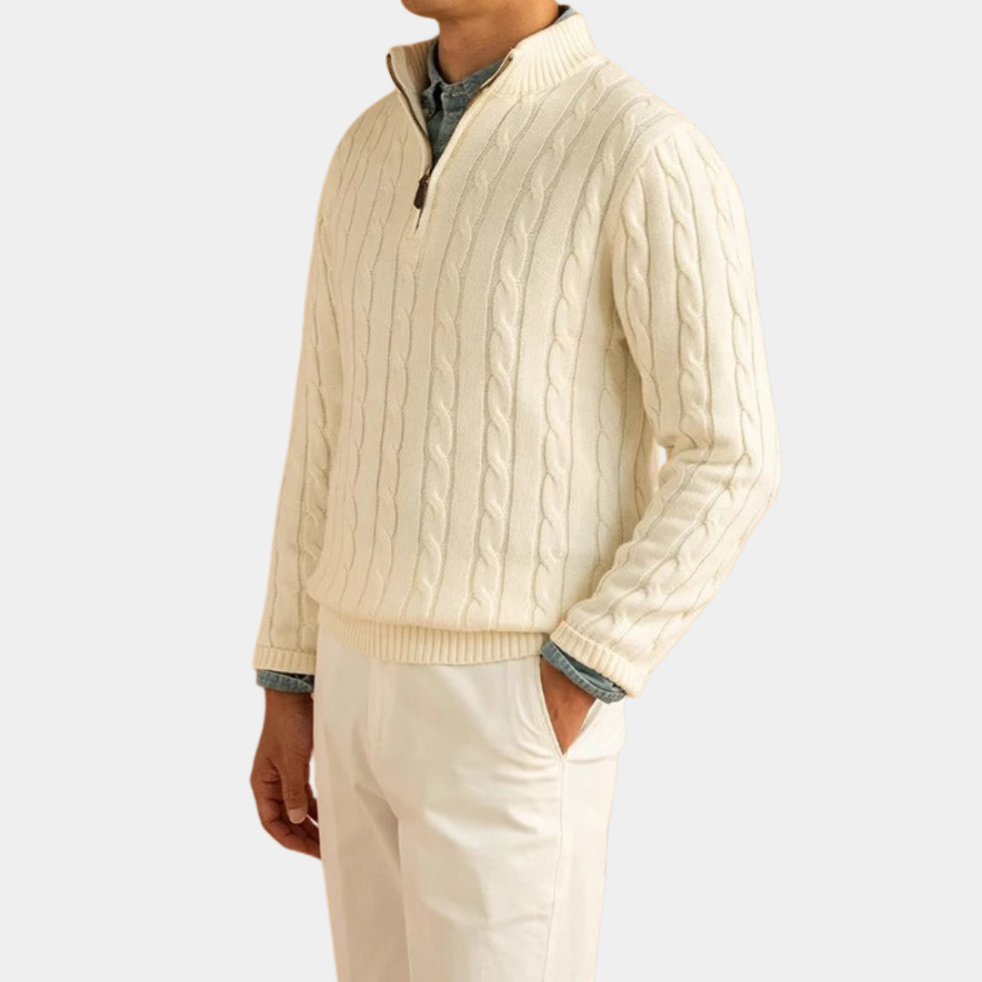 Murphy Mode | Men’s Turtle Neck Striped Cotton Sweater