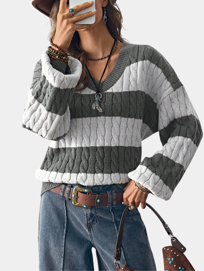 Murphy Mode | Women’s Loose Striped Knitted Top