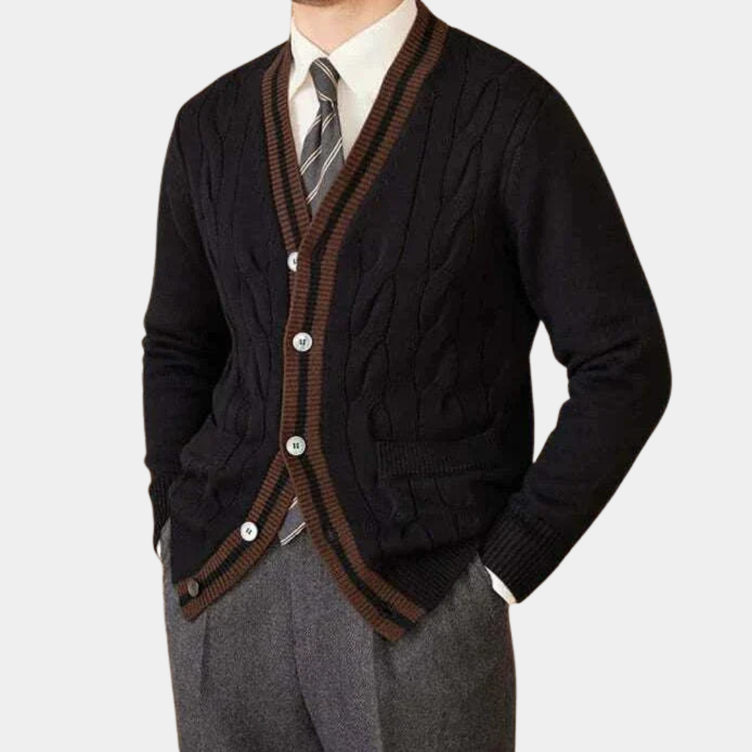 Murphy Mode | Men’s Wool Blend Knitted Cardigan