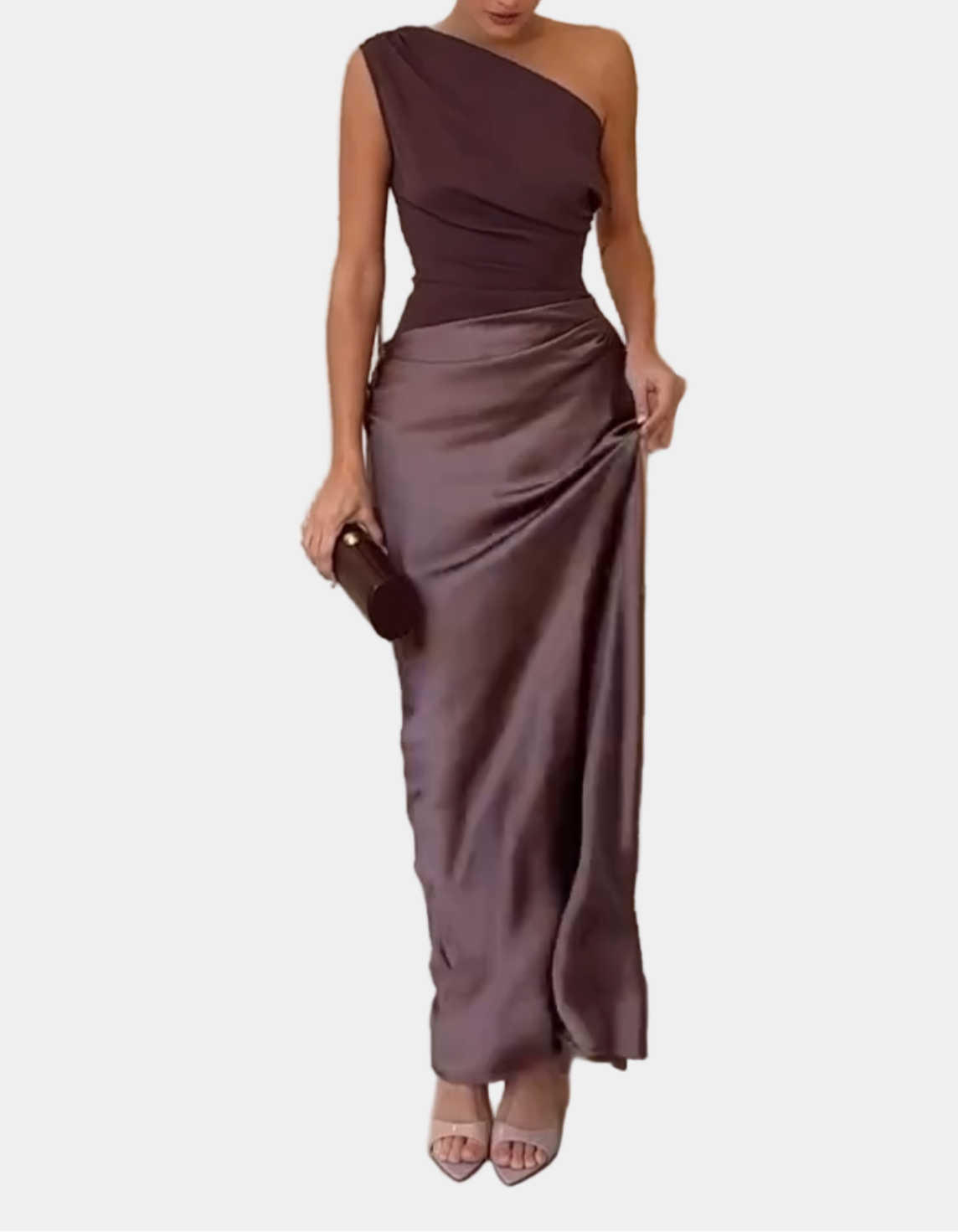 Murphy Mode | One Shoulder Satin Maxi Dress for Women