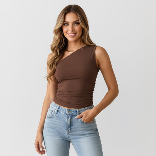 Murphy Mode | Women’s One-Shoulder Ruched Top