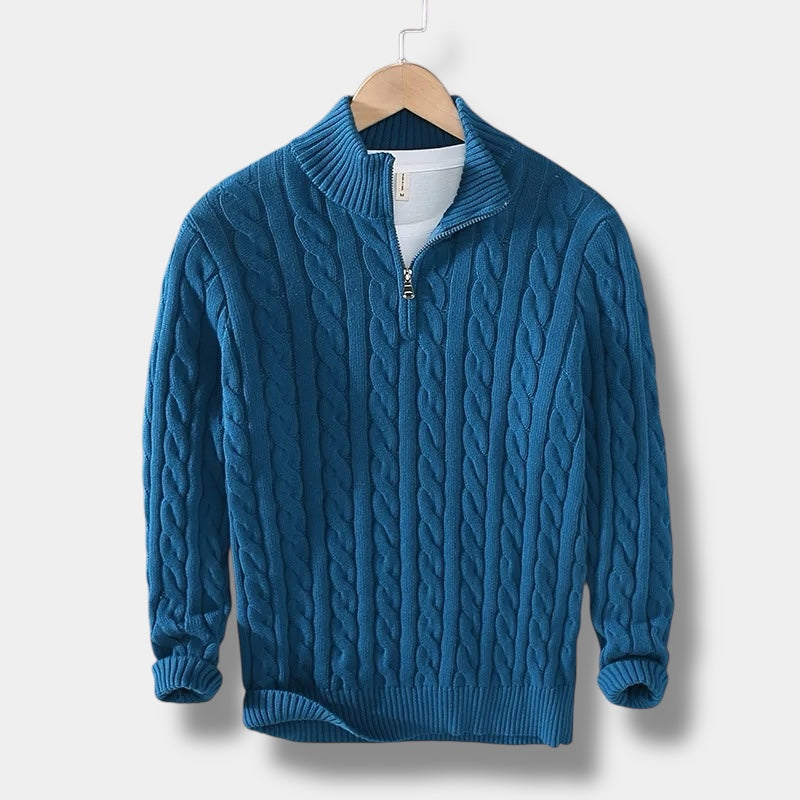 Murphy Mode | Men’s Turtle Neck Striped Cotton Sweater