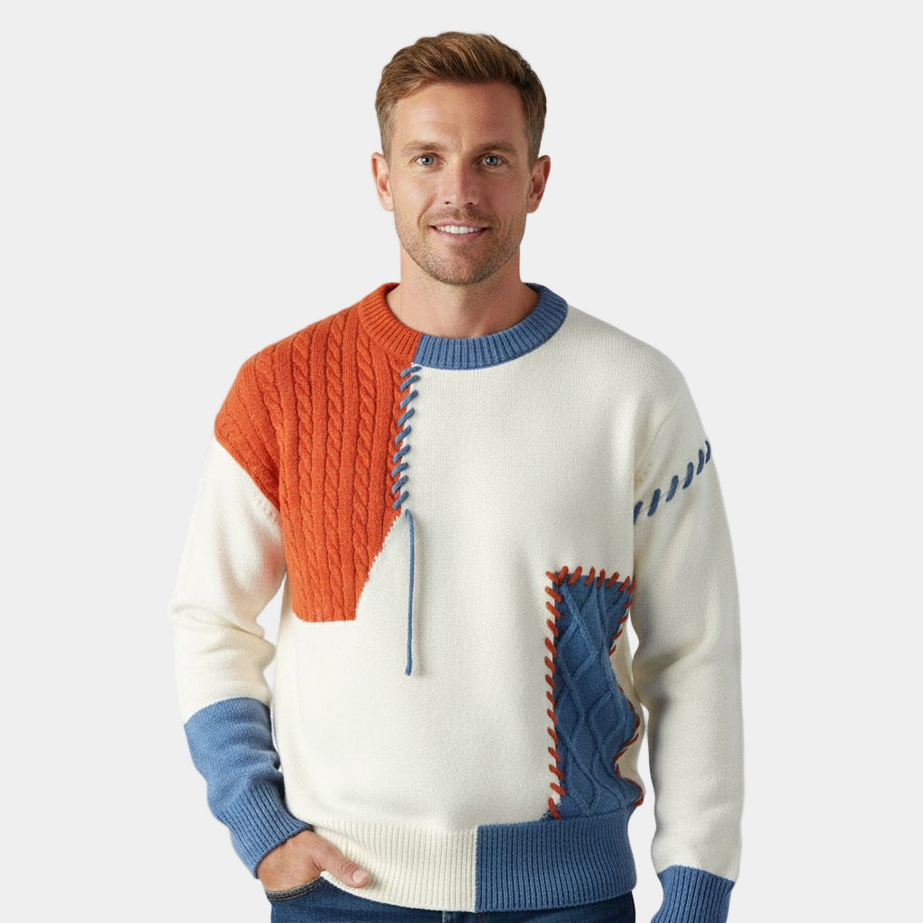 Murphy Mode | Men’s Patchwork Pullover Sweater