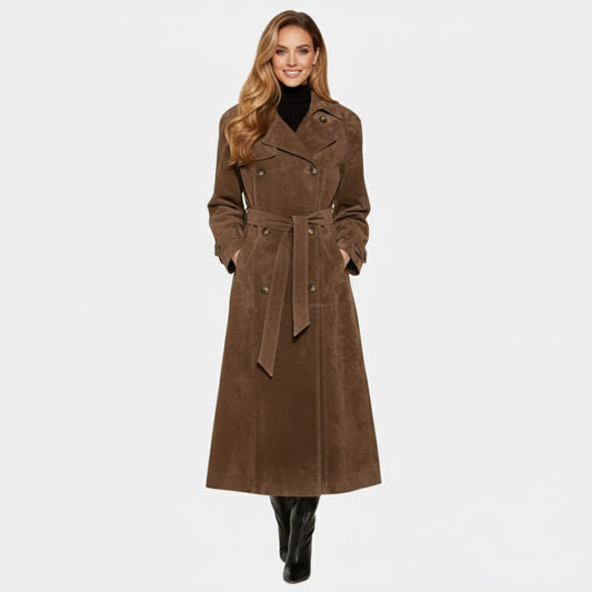 Murphy Mode | Suede Belted Long Women’s Coat