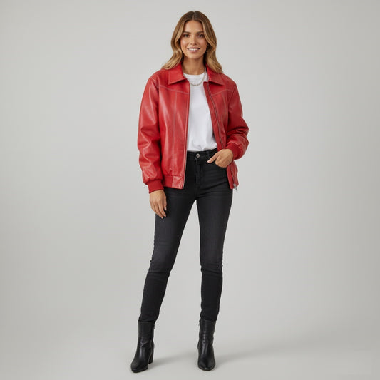 Murphy Mode | Women’s Leather Bomber Jacket