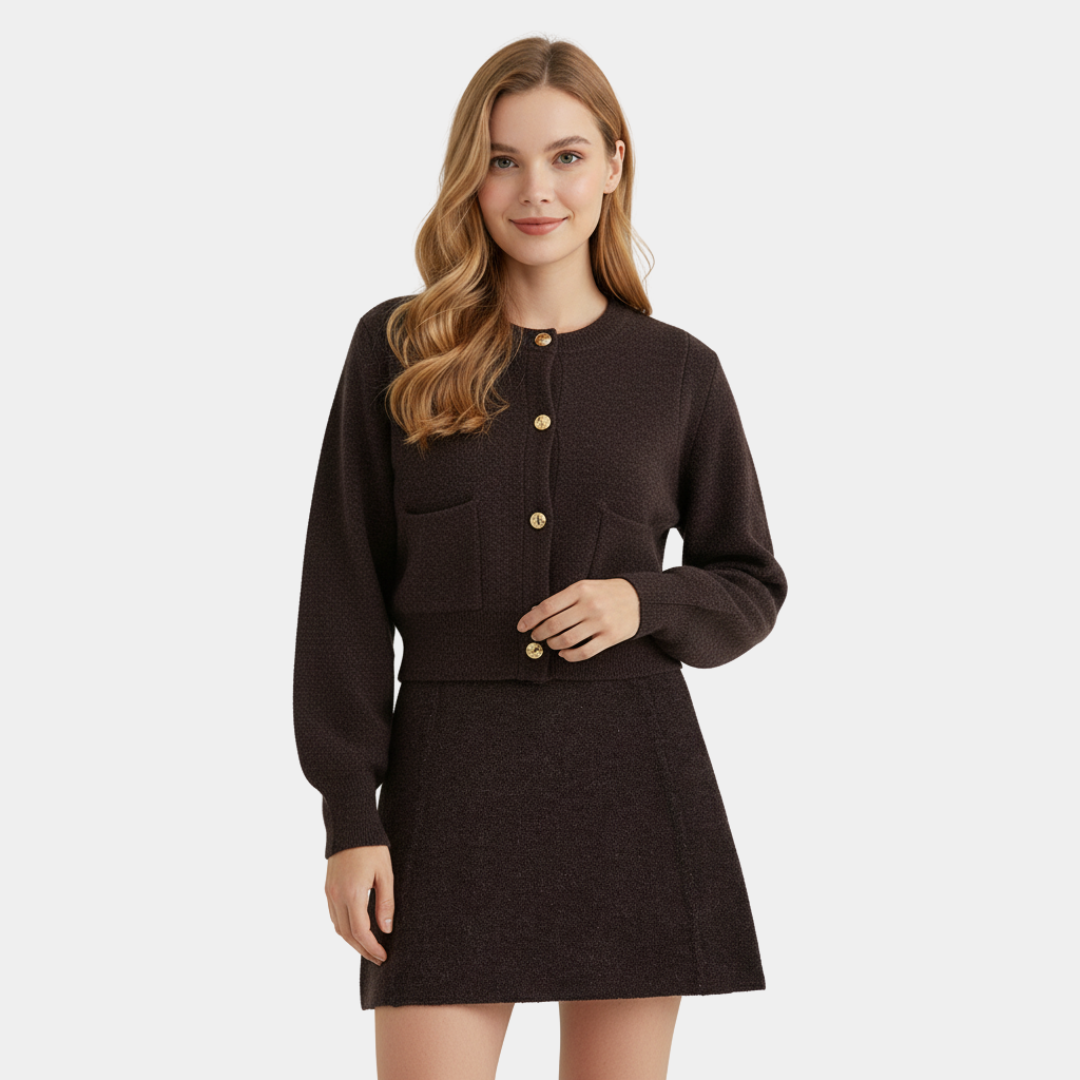 Murphy Mode | Women’s Round Neck Long Sleeve Skirt Set