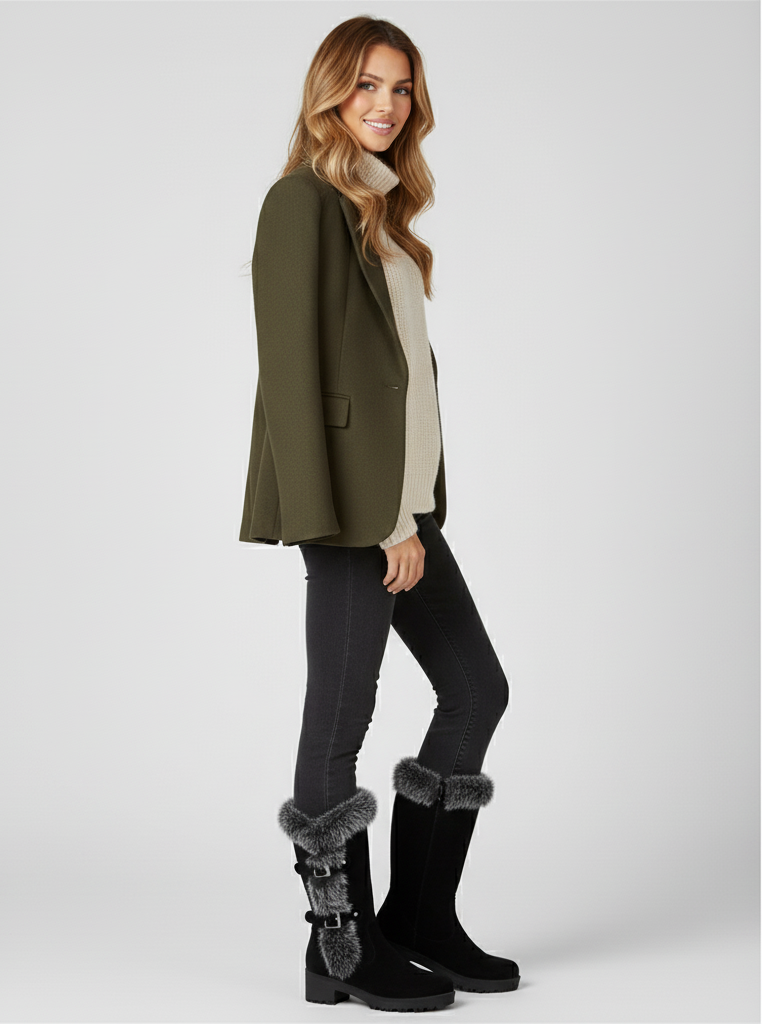 Murphy Mode | Women’s Winter Low Heel Boots with Faux Fur Lining