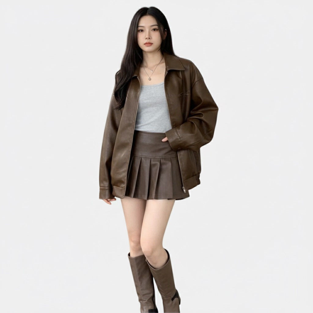 Murphy Mode | Zipper Leather Jacket Women