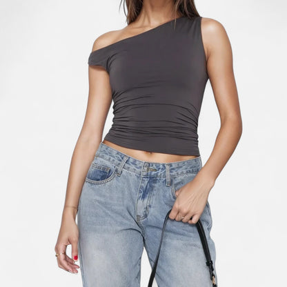 Murphy Mode | Women’s One-Shoulder Ruched Top